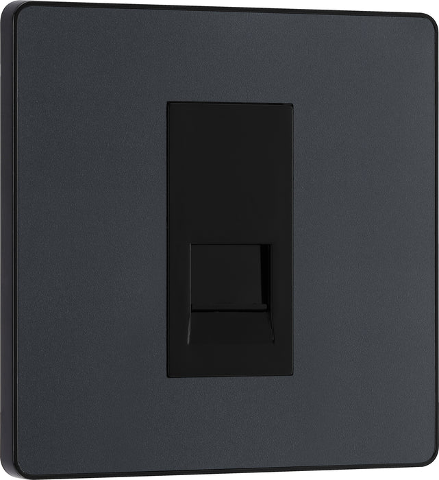 BG Evolve - PCDMGBTM1B - Matt Grey (Black) Single Master Telephone Socket BG - Evolve - Screwless Matt Grey BG - Sparks Warehouse