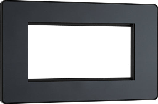 BG Evolve - PCDMGEMR4B - Matt Grey (Black) Quadruple Rectangular Front Plate (100 X 50) BG - Evolve - Screwless Matt Grey BG - Sparks Warehouse