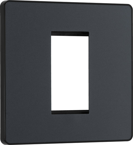 BG Evolve - PCDMGEMS1B - Matt Grey (Black) Single Euro Module Front Plate (25 X 50) BG - Evolve - Screwless Matt Grey BG - Sparks Warehouse