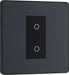 BG Evolve - PCDMGTDS1B - Matt Grey (Black) 200W Single Touch Dimmer Switch, 2-Way Secondary BG - Evolve - Screwless Matt Grey BG - Sparks Warehouse