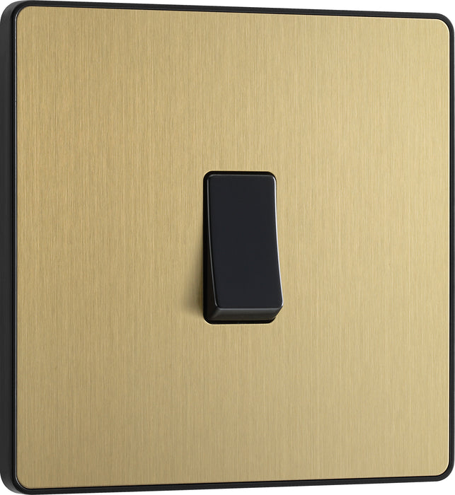 BG Evolve - PCDSB12B - Brushed Brass (Black) Single Light Switch, 20A 16AX, 2 Way BG - Evolve - Screwless Brushed Brass BG - Sparks Warehouse