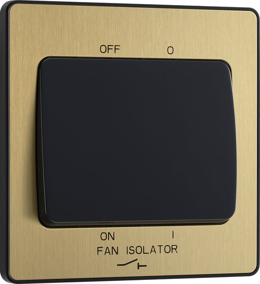 BG Evolve - PCDSB15B - Brushed Brass (Black) Fan Isolator Switch, 10A Triple Pole BG - Evolve - Screwless Brushed Brass BG - Sparks Warehouse