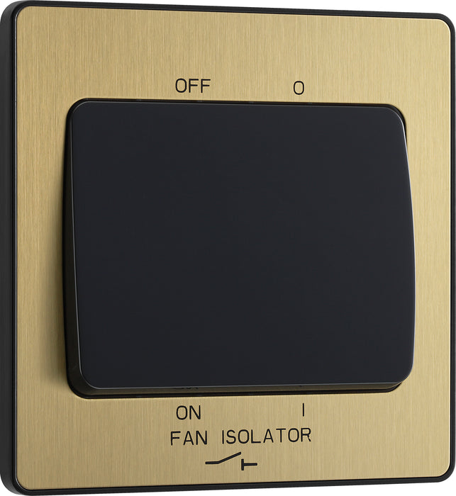 BG Evolve - PCDSB15B - Brushed Brass (Black) Fan Isolator Switch, 10A Triple Pole BG - Evolve - Screwless Brushed Brass BG - Sparks Warehouse