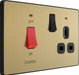 BG Evolve - PCDSB70B - Brushed Brass (Black) Cooker Control Socket, Double Pole Switch With LED Power IndicatorS BG - Evolve - Screwless Brushed Brass BG - Sparks Warehouse