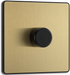 BG Evolve - PCDSB81B - Brushed Brass (Black) Trailing Edge LED 200W Single Dimmer Switch, 2-Way Push On/Off BG - Evolve - Screwless Brushed Brass BG - Sparks Warehouse