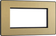 BG Evolve - PCDSBEMR4B - Brushed Brass (Black) Quadruple Rectangular Front Plate (100 X 50) BG - Evolve - Screwless Brushed Brass BG - Sparks Warehouse