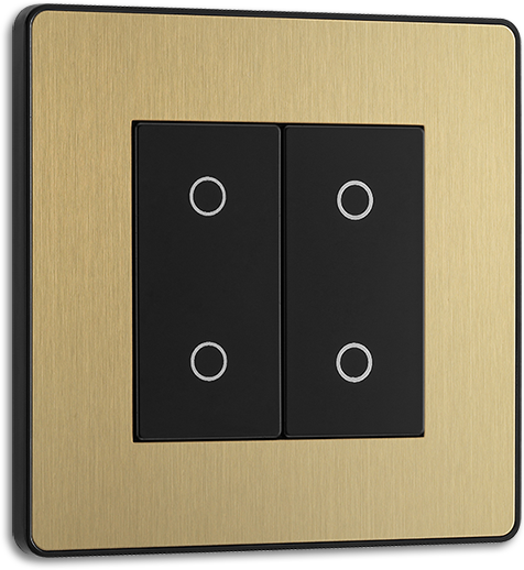 BG Evolve - PCDSBTDS2B - Brushed Brass (Black) 200W Double Touch Dimmer Switch, 2-Way Secondary BG - Evolve - Screwless Brushed Brass BG - Sparks Warehouse