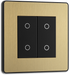 BG Evolve - PCDSBTDS2B - Brushed Brass (Black) 200W Double Touch Dimmer Switch, 2-Way Secondary BG - Evolve - Screwless Brushed Brass BG - Sparks Warehouse