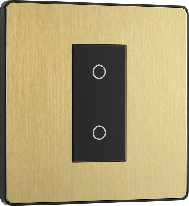 BG Evolve - PCDSBTDS1B - Brushed Brass (Black) 200W Single Touch Dimmer Switch, 2-Way Secondary BG - Evolve - Screwless Brushed Brass BG - Sparks Warehouse