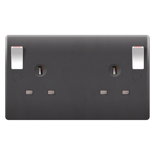 BG PM22DPOB Socket Outlet 2 Gang DP 13A - Part M - BG - Sparks Warehouse