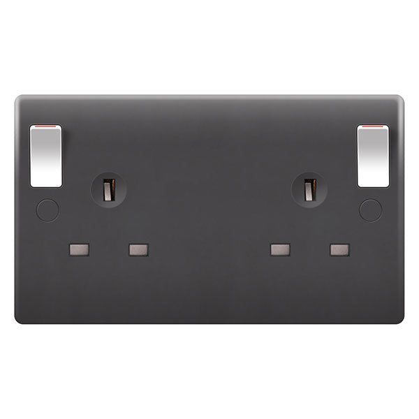 BG PM22DPOB Socket Outlet 2 Gang DP 13A - Part M - BG - Sparks Warehouse
