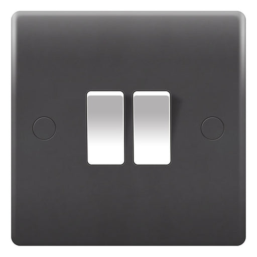 BG PM42 Plate Switch 2G 2Way 10AX - BG - Sparks Warehouse