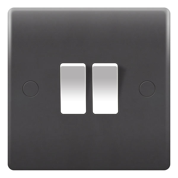BG PM42 Plate Switch 2G 2Way 10AX - BG - Sparks Warehouse