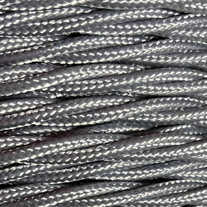 1.5mm Core Decorative Braided Fabric Flex  - 1 Metre Length  - POLY GREY TWIST