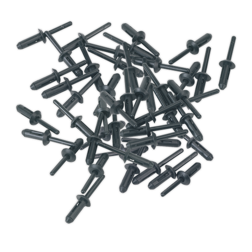 Sealey - PR001 Plastic Rivet Ø6.6 x 17.2mm Pack of 50 Consumables Sealey - Sparks Warehouse