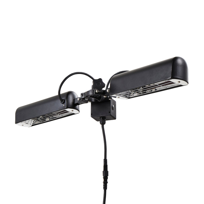 Topaz ZR-37448 1600W 2 Head Parasol Outdoor Heater - IP3X Outdoor Heaters Forum Lighting Solutions - Sparks Warehouse