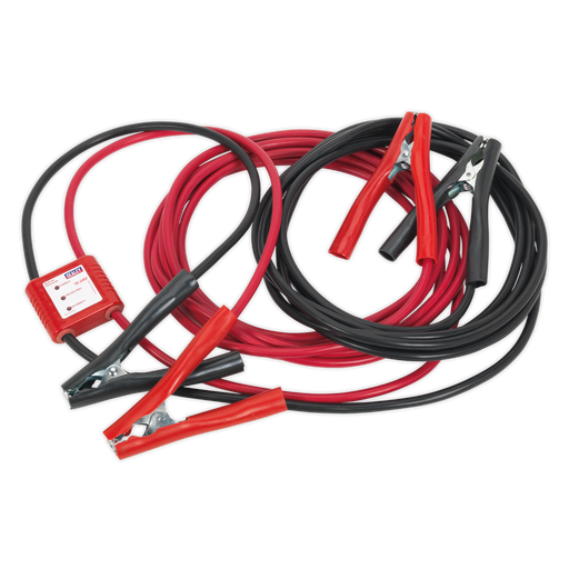 Sealey - PROJ/12/24 Booster Cables 7m 450A 25mm² with 12/24V Electronics Protection Garage & Workshop Sealey - Sparks Warehouse