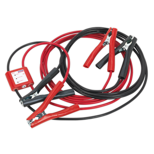 Sealey - PROJ/12 Booster Cables 5m 400A 20mm² with 12V Electronics Protection Garage & Workshop Sealey - Sparks Warehouse