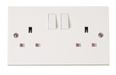 Scolmore PRW037 - 2 Gang 13A Clean Earth DP Switched Socket Outlet Polar Accessories Scolmore - Sparks Warehouse
