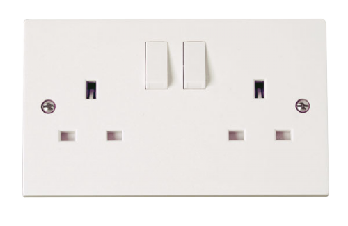 Scolmore PRW037 - 2 Gang 13A Clean Earth DP Switched Socket Outlet Polar Accessories Scolmore - Sparks Warehouse