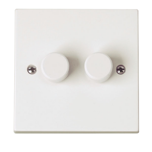 Scolmore PRW146 - 2 Gang 2 Way 250Va Rotary Dimmer Switch Polar Accessories Scolmore - Sparks Warehouse