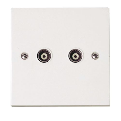 Scolmore PRW159 - Twin Isolated Coaxial Socket Outlet Polar Accessories Scolmore - Sparks Warehouse