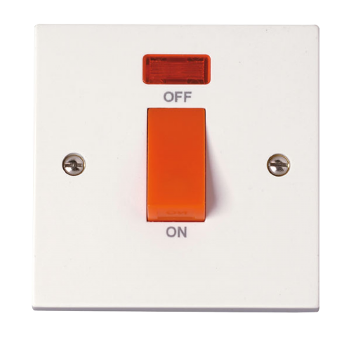 Scolmore PRW201 - 45A DP Plate Switch With Neon Polar Accessories Scolmore - Sparks Warehouse