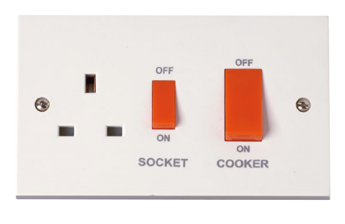 Scolmore PRW204 - 45A Cooker Switch With 13A DP Switched Socket Outlet Polar Accessories Scolmore - Sparks Warehouse