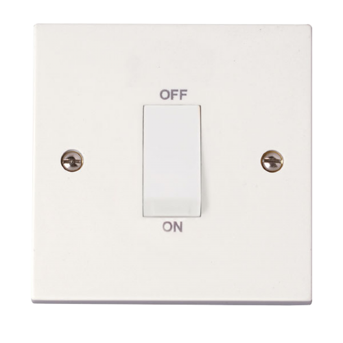 Scolmore PRW500 - 1 Gang 45A DP Switch (White Rocker) Polar Accessories Scolmore - Sparks Warehouse