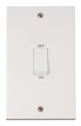 Scolmore PRW502 - 2 Gang 45A DP Switch (White Rocker) Polar Accessories Scolmore - Sparks Warehouse