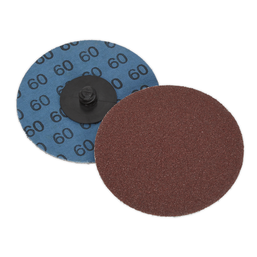 Sealey - PTCQC7560 Quick-Change Sanding Disc Ø75mm 60Grit Pack of 10 Consumables Sealey - Sparks Warehouse