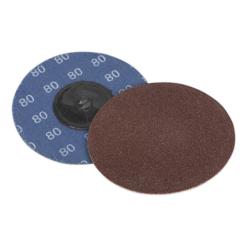 Sealey - PTCQC7580 Quick-Change Sanding Disc Ø75mm 80Grit Pack of 10 Consumables Sealey - Sparks Warehouse