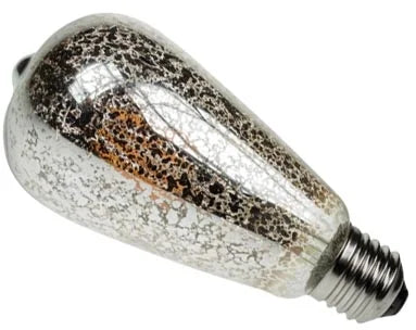 ProLite ST64/LEDFIL/4WESCRACKLE - ST64 4w Dimmable Crackle Glazed LED Filament Lamp - ES