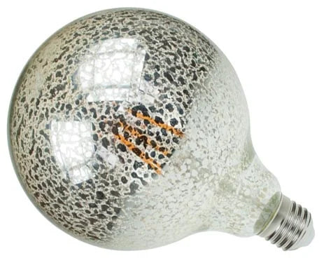 ProLite G125/LEDFIL/6WESCRACKLE - G125 6w Globe Dimmable Crackle Glazed LED Filament Lamp
