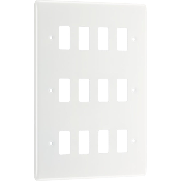 BG Nexus R812 Nexus White 12 Gang Grid Front Plate New Nexus Grid BG - Sparks Warehouse