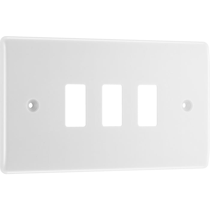 BG Nexus R83 Nexus Moulded 3 Gang White Front Plate New Nexus Grid BG - Sparks Warehouse