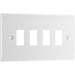 BG Nexus R84 Grid Moulded 4 Gang White Front Plate New Nexus Grid BG - Sparks Warehouse