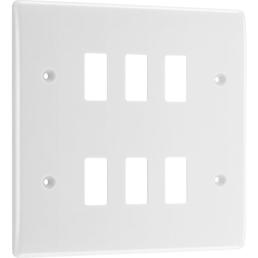 BG Nexus R86 Nexus Moulded 6 Gang White Front Plate New Nexus Grid BG - Sparks Warehouse