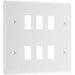 BG Nexus R86 Nexus Moulded 6 Gang White Front Plate New Nexus Grid BG - Sparks Warehouse