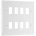 BG Nexus R88 Grid White Moulded 8 Gang Front Plate New Nexus Grid BG - Sparks Warehouse