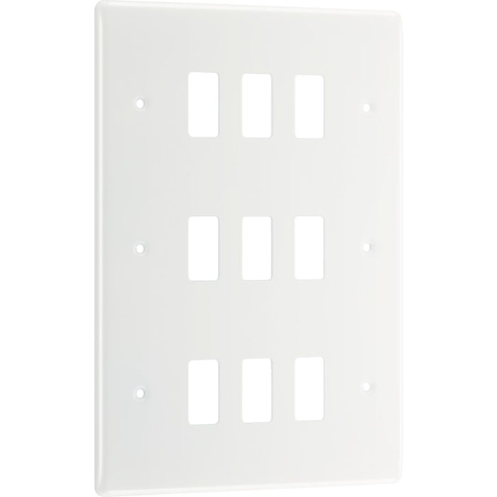 BG Nexus R89 White 9 Gang Grid Front Plate New Nexus Grid BG - Sparks Warehouse