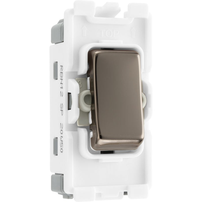 BG Nexus RBN12 Grid Black Nickel 20AX 2 Way Single Pole Switch Module New Nexus Grid BG - Sparks Warehouse