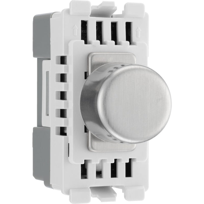 BG Nexus RBSDTR Grid Brushed Steel 200W 2 Way Push Dimmer Module New Nexus Grid BG - Sparks Warehouse