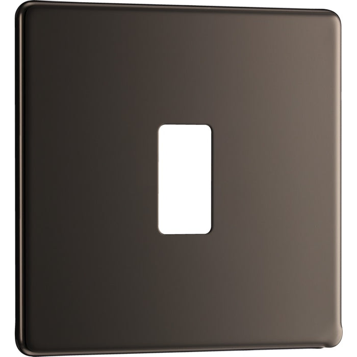 BG Nexus RFBN1 Grid Black Nickel Screwless 1 Gang Front Plate New Nexus Grid BG - Sparks Warehouse