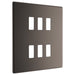 BG Nexus RFBN6 Grid Black Nickel Screwless 6 Gang Front Plate New Nexus Grid BG - Sparks Warehouse
