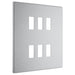 BG Nexus RFBS6 Grid Brushed Steel Screwless 6 Gang Front Plate New Nexus Grid BG - Sparks Warehouse