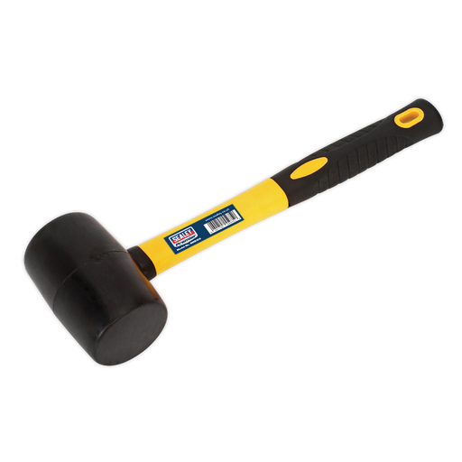 Sealey - RMB100 Rubber Mallet 1lb with Fibreglass Shaft Hand Tools Sealey - Sparks Warehouse