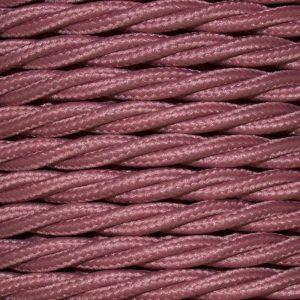 1.5mm Core Decorative Braided Fabric Flex  - 1 Metre Length  - ROSE PINK TWIST