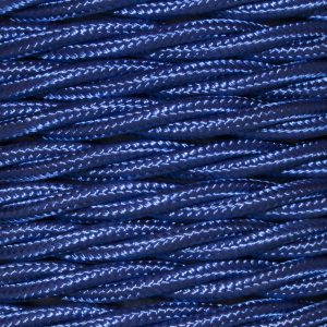 1.5mm Core Decorative Braided Fabric Flex  - 1 Metre Length  - ROYAL BLUE TWIST