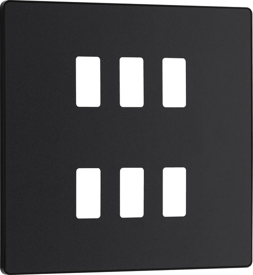 Bg Evolve RPCDMB6B Grid Front Plate Matt Black - 6G Evolve Grid BG - Sparks Warehouse